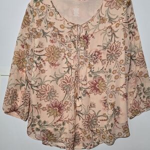 St Johns Bay Blouse Size XL - BOHO Vibes Cottagecore Floral Whimscal